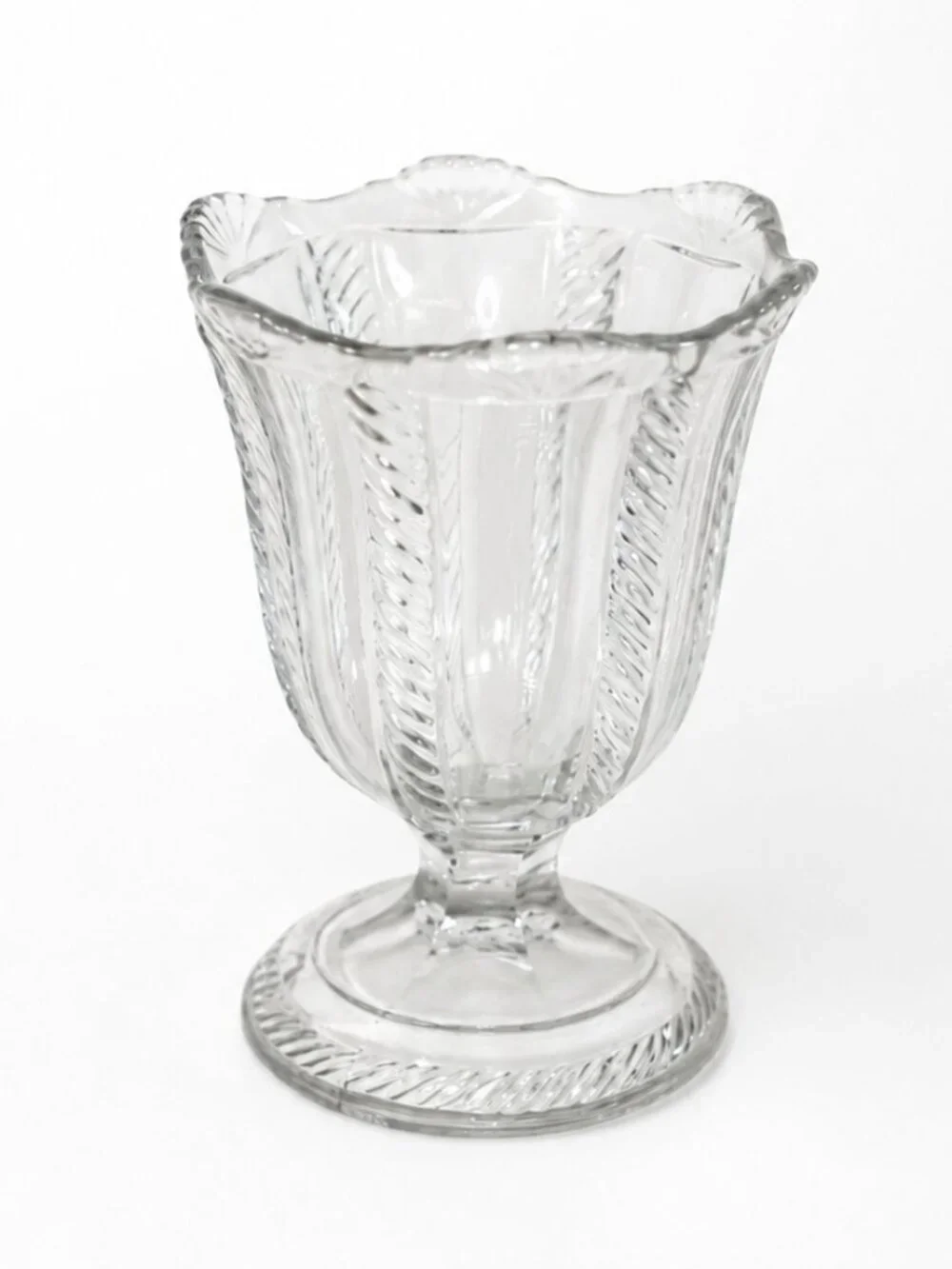 Vintage Clear Pressed Glass Footed Ice Cream Sundae / Sherbet Dessert Dish